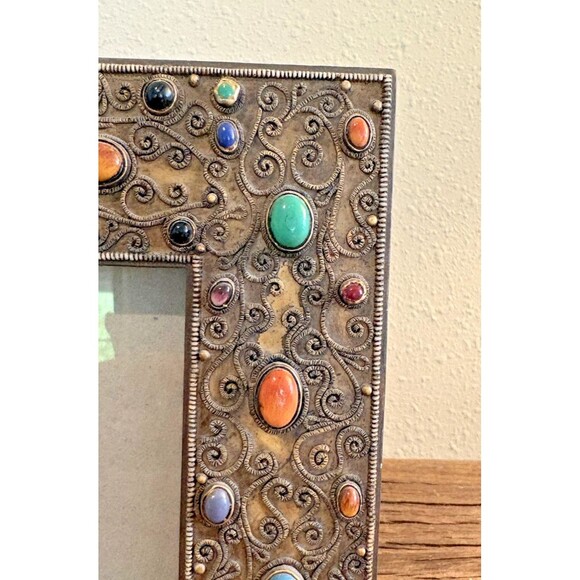 Picture Frame by Ganz Colorful Stones Used - Picture 3 of 13